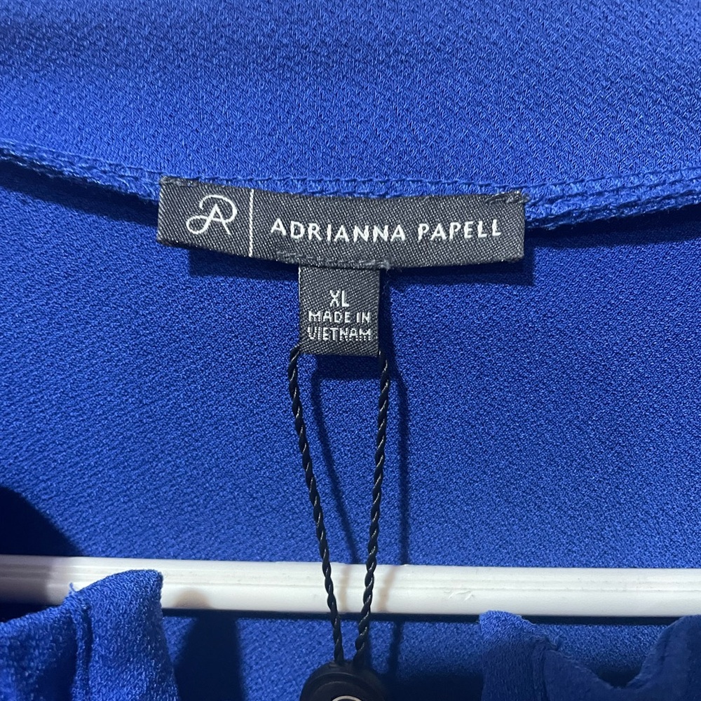 Adrianna Papell Cobalt Blue Ruffle Blouse - Picture 5 of 9